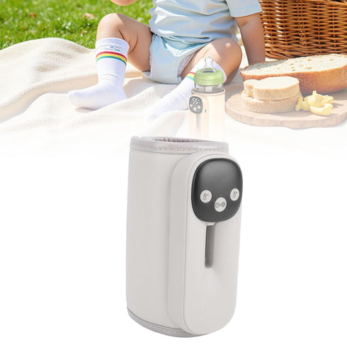 SPYMINNPOO 11 Settings 2.56 3.15in Bottle Warmer, Cordless Milk Warmer Temperature Digital Display Portable Breastmilk