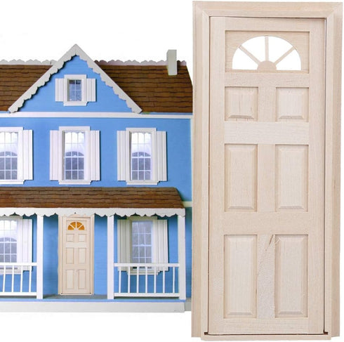 Dollhouse Door, 1:12 Wooden Miniature Simulated Door Model Toy Accessory for Doll House