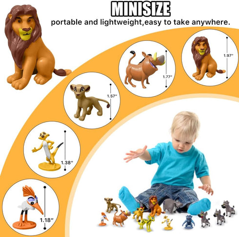 12-Pc Mini Animal Action Figures, Collectible Toys for Kids, Ideal for Cake Toppers & Desktop Decorations