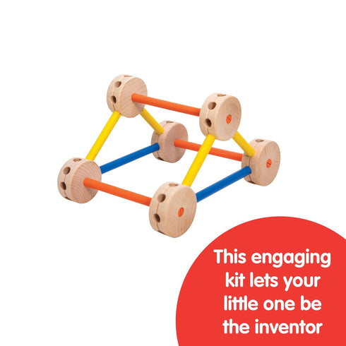 3+ 70-Pieces (1 Schylling MKT Super Makit Classic Wood Construction Toy, years, EA)