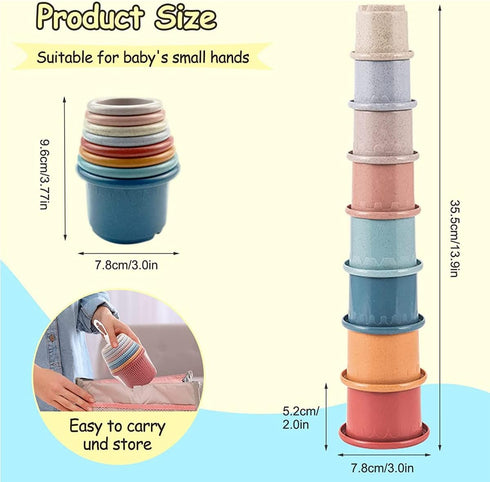 Baby Stacking Nesting Cups Toy, Montessori Toys for Toddlers 6+ Months