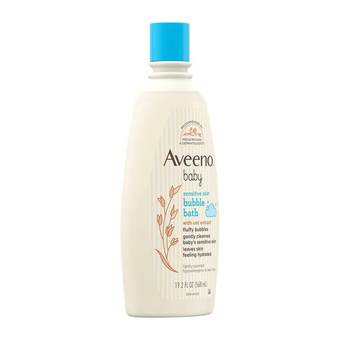 Aveeno Baby Sensitive Skin Bubble Bath with Oat Extract, Tear-Free, 19.2 fl. oz