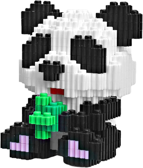 Larcele Micro Building Blocks Animal Set, DIY Mini 3D Toy Bricks, 330 Dots KLJM-10 (Panda Eat Bamboo)