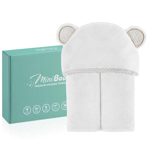 MINIBOO Hooded Baby Towels for Newborn - Super Soft Baby Bath Towels with Hood, Highly Absorbent Viscose Made from