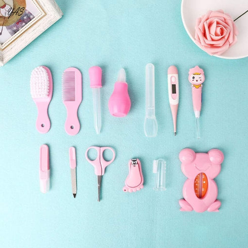 ZELINYE Baby Grooming Kit Set, Infant Baby Healthcare Tools, Newborn Manicure Set (13PCS) (Red)