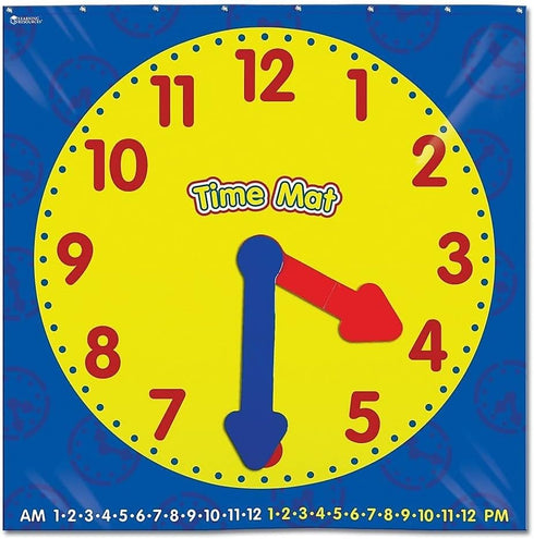 Learning Resources Time Activity Mat, Homeschool, Learning Clock, Classroom Activity, Ages 5+