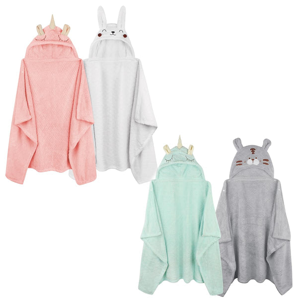 FUBANRAY 4-Pack Toddler Towels Baby Bath Towels Hooded Baby Towels for Boy Girl