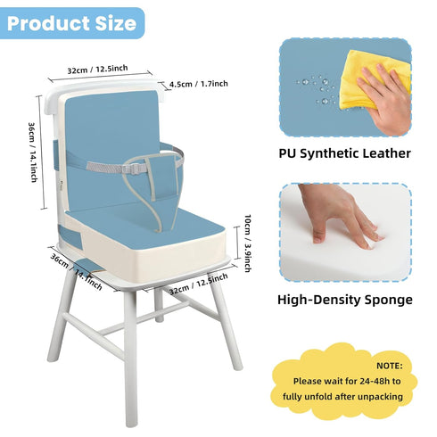 Toddler Booster Seat for Dining Table with Adjustable Straps, Kids Booster Seat for Kitchen Chair with Non-Slip Bottom