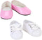 Sophia's 14.5" Doll Shoes Set - Faux Pink Leather Dress Shoes & White All-Star Canvas Sneakers
