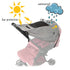 Universal Waterproof Pram Sunshade Sun Cover for Baby Stroller, Anti-UV with Viewing Window (Grey)