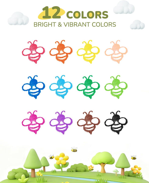 13, 12 24, 48 JUPITEARTH Beeswax Crayons for Toddlers Non-Toxic Silky Crayons, Jumbo and Washable Crayon, Easy to Hold