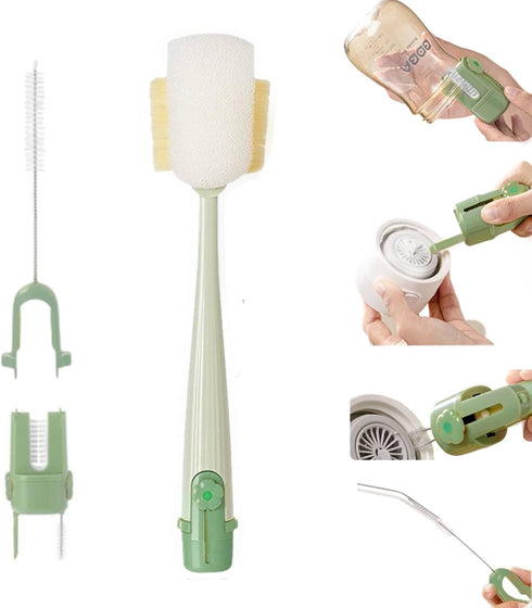Dancepanda Water Bottle Cleaner Brush,5-in-1 Bottle Brushes for Cleaning,Bottle Scrubber Brush Cleaner(Green)