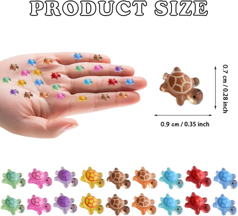 Yuronam 100 Pcs Mini Resin Turtles for Crafts Luminous Tiny Turtle for Fairy Garden Dollhouse Micro Landscaping