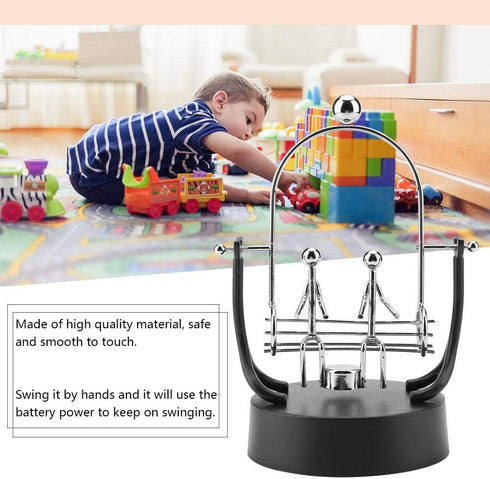 ZJchao Electronic Shake Wiggle Device Perpetual Motion Model Desk Toy Swinging Kinetic Art Craft Decoration Steel Swings Sculpture Balance Stainless (#D301)