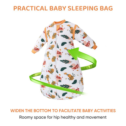amo nenes 2.5 0-6M Baby Sleep Sack, TOG Winter Wearable Blanket, Removable Long Sleeves Baby Sleeping Bag for Infants