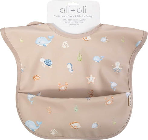 Ali+Oli Smock Bibs for Babies, BPA-Free Oeko-Tex Certified, Toddler Bibs Ages 6m+