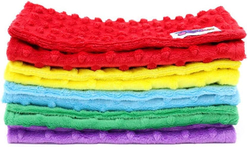 Snuggle Stuffs 5 Pack Baby Minky Dot Burp Cloths - Rainbow