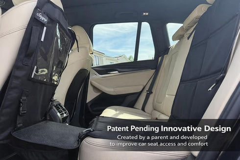 Steppy Car Seat Step - A Seat Protector Mat with Built-in Step & Back-of-Seat Tablet Holder - Helps Children Climb Into