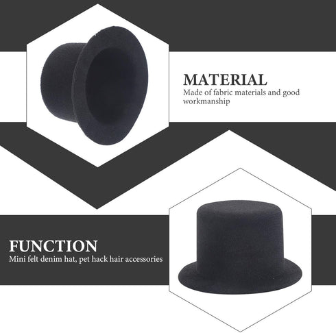 jojofuny 2pcs Miniature Top Hats for Dolls – Dollhouse Ornament Decoration – Top Hats for Craft Wine Bottle Toppers