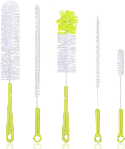 Vila 5-Pack Reusable Straw Pipe Cleaner Brush Set, Long Pipe Brush Cleaner Tool