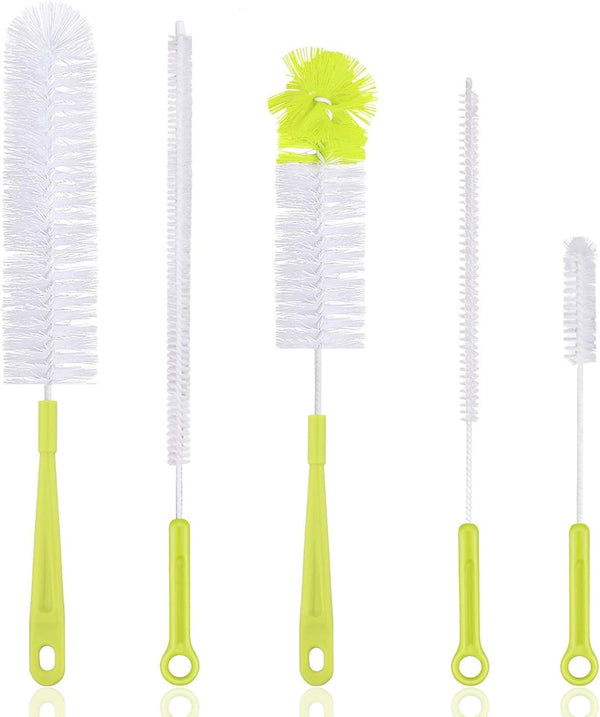 Vila 5-Pack Reusable Straw Pipe Cleaner Brush Set, Long Pipe Brush Cleaner Tool