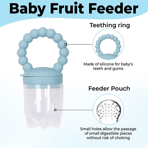 Generic 2 Infant Food Feeder & Silicone Freezer Tray Combo | Size Silicone Baby Fruit Feeders | Weaning Feeder |