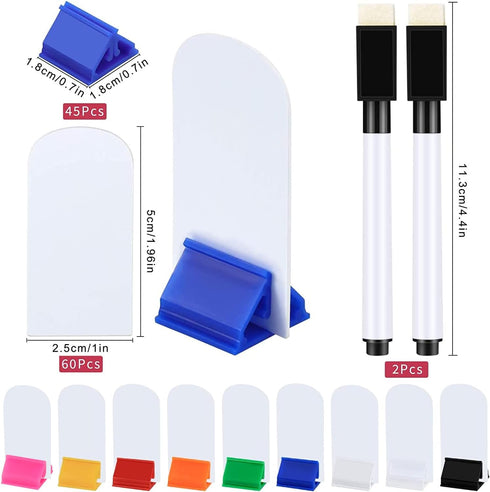 Meetory 112 Pcs Blank Game Board Markers and Game Card Stands with Black Marker Pens for DIY Board Game Party Favor