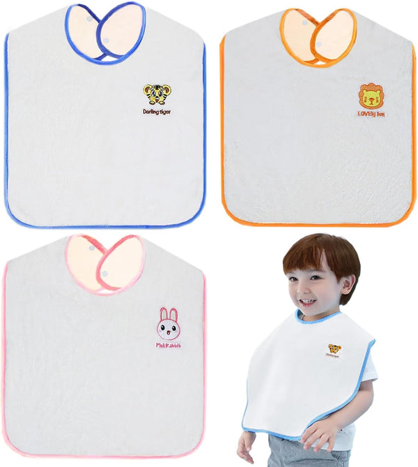 Baby Bibs 13"x19" - Kids Towel Bibs, Waterproof for 1-6 Years