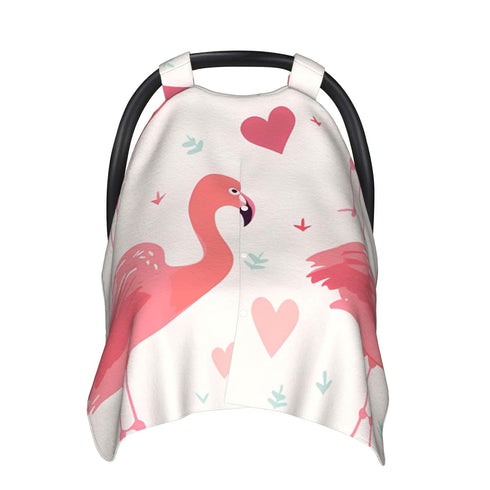 Zhbvncp Flamingo Sign Baby Car Seat Cover & Breastfeeding Nursing Cover - Breathable Stretch Fabric Multi-Use Nursing