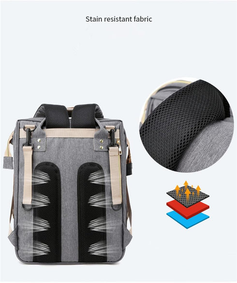 Generic Backpack Multifunctional Baby Diaper Bag with Changing Station Large Travel Diaper Bags Unisex Baby Bag