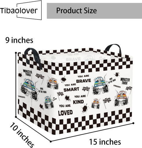 Rectangular Kids Storage Basket Baby Storage Basket with Handles for Home Kitchen Boys and Girls Cute Toy Storage Bin