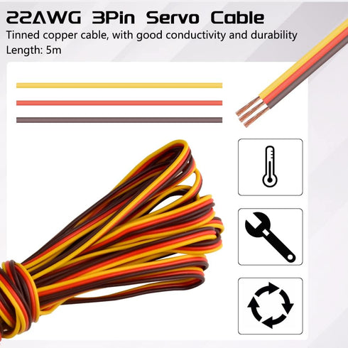 WMYCONGCONG 30 Kits Servo Plug Connector with 16Ft 22Awg Servo Wire, Male Female Kit Compatible with Futaba