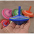 6 Pcs Set of Handmade Painted Wood Spinning Tops, Educational Toys for Kindergarten