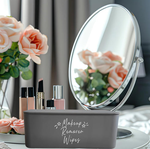 Container,7.28" 4.80" 2.75" Moorfowl Makeup Remover Wipes L * W * H, Makeup Wipes Holder Dispenser Chic for Bathroom