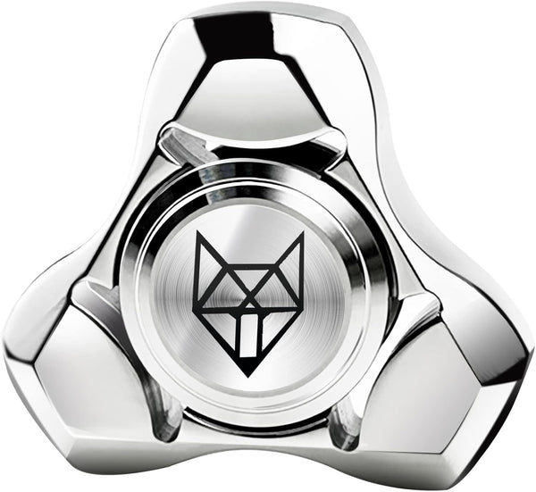 FREELOVE Metal Fidget Spinner for Adults, Stainless Steel Heavy Spinning Toys, Small Mini Fox Hand Gyro, Silver