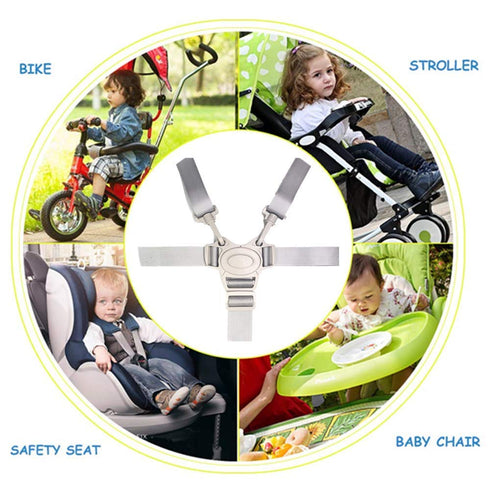 Adjustable High Chair Straps, Baby Safety Strap Belt for Stroller, Pushchair, Pram, Buggy (Grey)