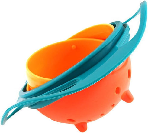 Spill Resistant Gyro Bowl with Lid for Kids