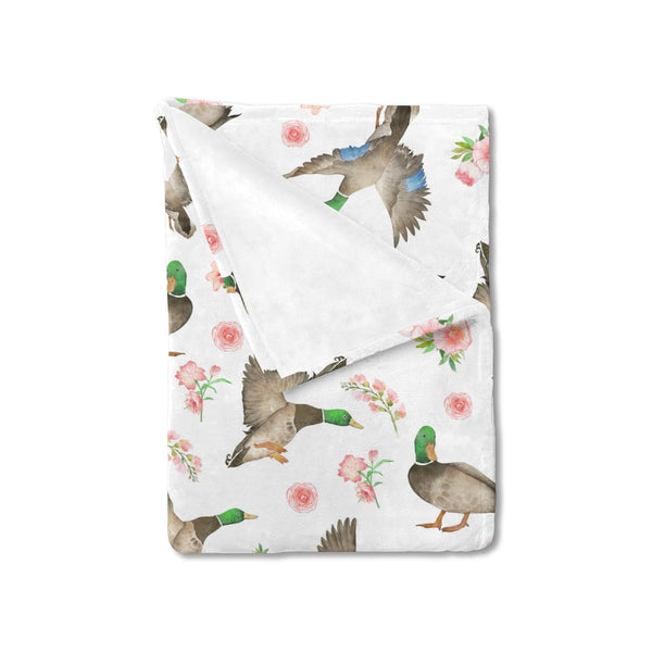Mallard Duck Boho Floral Baby Blanket, 30x40, Soft Warm Receiving Blanket for Boys & Girls, Toddler Nursery