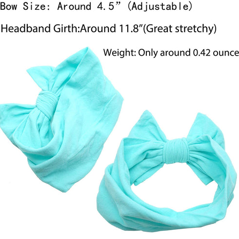 CÉLLOT 20 Colors Super Stretchy Soft Knot Baby Girl Headbands with Hair Bows, Nylon Head Wrap for Infants
