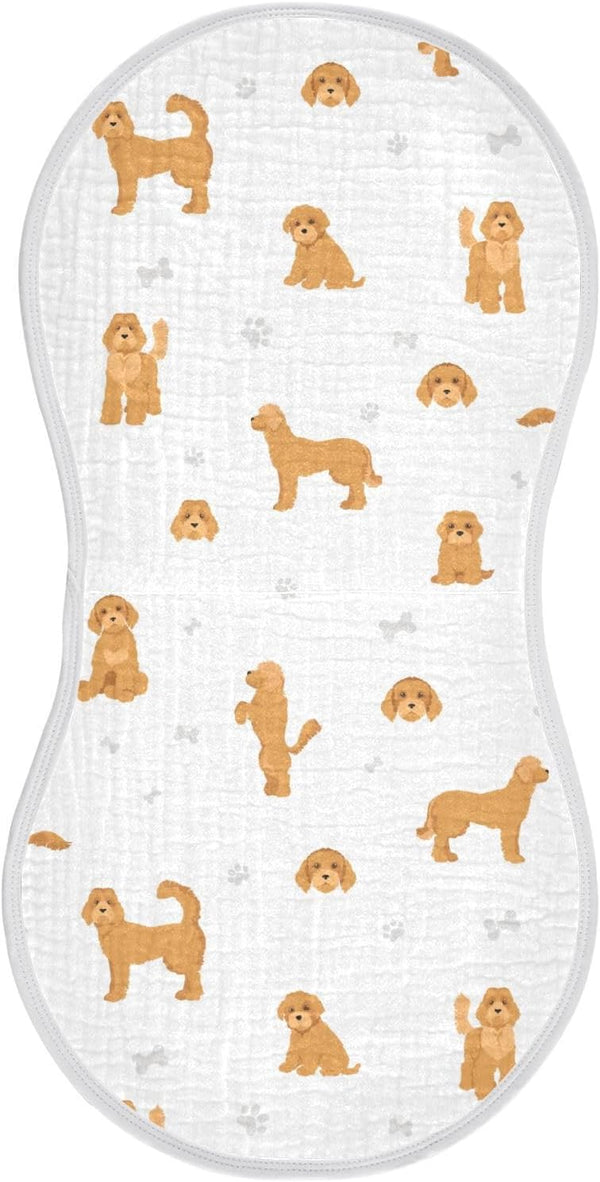 vvfelixl Baby Burp Cloths Labradoodle Dog Baby Newborn Cotton Burping Cloths Set