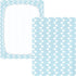 miaozhen 1 Pack 52x28 Cotton Baby Crib Sheets for Boys Girls Soft Breathable Abstract Art Heart Blue White Toddler