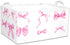 BBSET 3 Pcs Pink Bow Storage Basket, Coquette Girls Rectangle Storage Bins Box with Handles, Bows and Chery Shelf