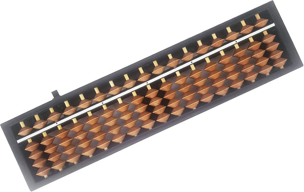 Digit Standard Abacus Soroban Professional 17 Column Math Abacus (10.2 Inch) with Reset Button for Adults Kids (Brown)