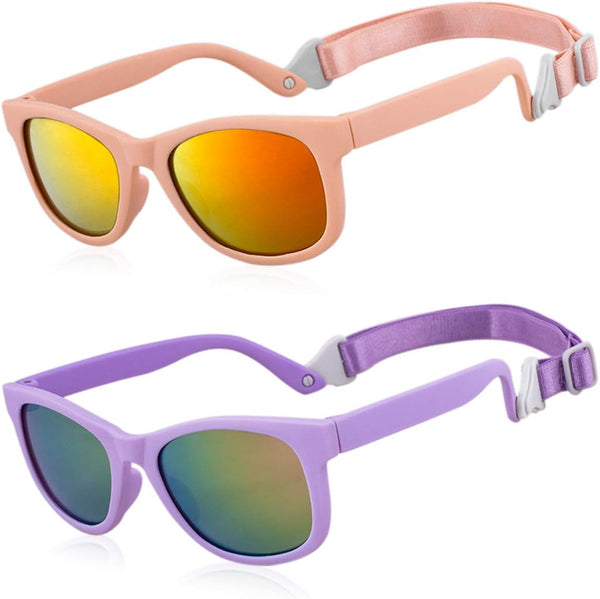 MAXJULI Baby Infant Sunglasses, Safe and Soft with Adjustable Strap, BPA Free, for 0-24 Months