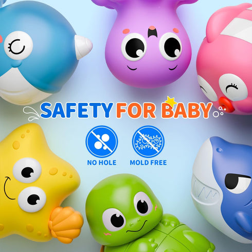 6 Packs 1-3, 12-18 2-4, 1 2 Light Up Bath Toys for Kids Ages Sea Animals Bathtub Toys for Baby Months Toddlers Water