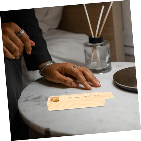 PRETYZOOM Wooden Pregnancy Test Keepsake Box with Slide Lid Elegant Storage Case for Announcement Memories for Parents