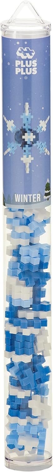 PLUS PLUS Mini Maker Tube, Winter Snowflake, 70 Piece Construction Building Stem Toy for Kids