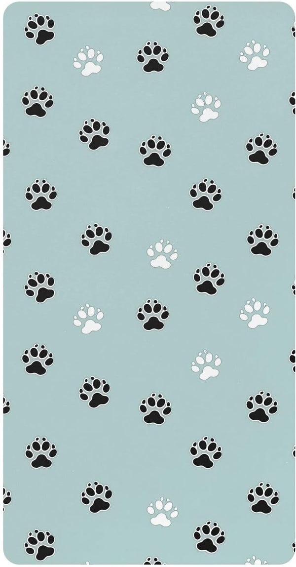 miaozhen Cotton Crib Sheets for Baby Boys Girls Ultra Soft Animal Cat Paw