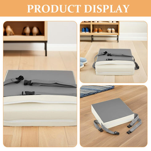 TOYANDONA Dining Booster Seat, Portable High Chair Booster Cushion with Detachable Sponge Pad, Leather Cover, Non-Slip