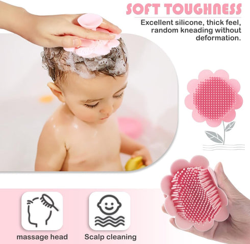 Baby Hair Scalp Massage Shampoo Brush - Soft Silicone Bath Brush for Newborns and Toddlers